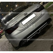 Накладка под задний бампер диффузор 