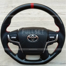Рулевое колесо в сборе с airbag, натуральный карбон+перфорированная кожа