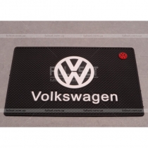 Черный не скользящий силиконовый коврик с эмблемой Volkswagen