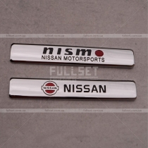 Хромированный стальной значок-эмблема Nissan, Nismo. Размер: 9 см на 2 см.