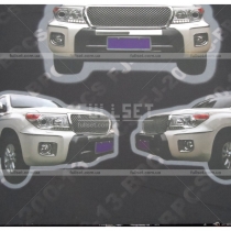Хромированные молдинги на передний и задний бампер Land Cruiser 200 (2012+)