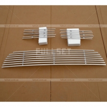 Алюминиевые накладки на решетки радиатора и бампера Mitsubishi L200