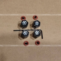 Колпачки на ниппеля Volkswagen черные с ключом и шестигранниками