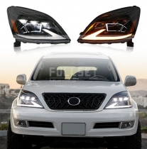 Фары 3 линзы черные FULL LED GX470 