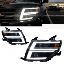 Передние фары черные 4 линзы Full Led
