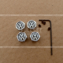 Колпачки на ниппеля с белым на черном фоне значком Volkswagen