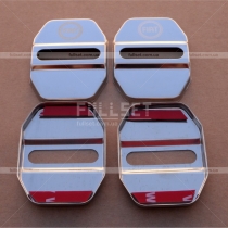 Хром-накладки на петли дверных замков с логотипом Fiat, комплект 4 штуки