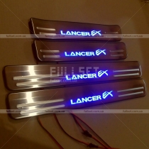 Накладки на пороги с подсветкой Lancer EX
