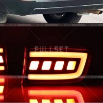 Габариты заднего бампера светодиодные темно дымчатые, 3 режима света с динамическим поворотом