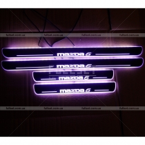 Накладки на дверные порожки с неоновой подсветкой Mazda 6