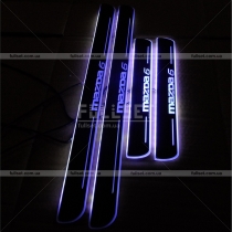 Накладки на дверные порожки с неоновой подсветкой Mazda 6